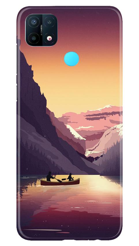 Mountains Boat Case for Oppo A15 (Design - 181)