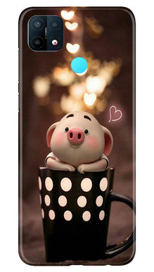 Cute Bunny Mobile Back Case for Oppo A15 (Design - 213)