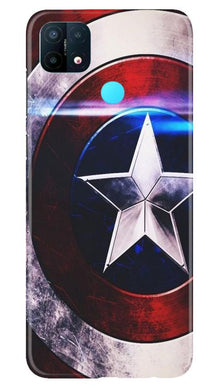 Captain America Shield Mobile Back Case for Oppo A15 (Design - 250)