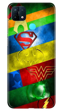 Superheros Logo Mobile Back Case for Oppo A15 (Design - 251)