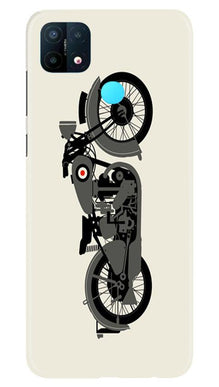 MotorCycle Mobile Back Case for Oppo A15 (Design - 259)