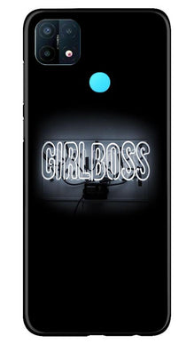 Girl Boss Black Mobile Back Case for Oppo A15 (Design - 268)