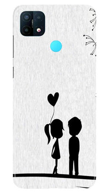 Cute Kid Couple Mobile Back Case for Oppo A15 (Design - 283)
