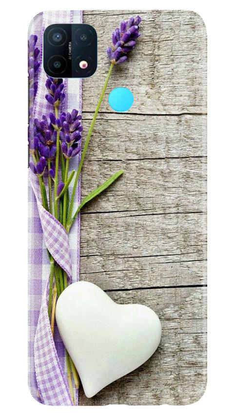 White Heart Case for Oppo A15 (Design No. 298)