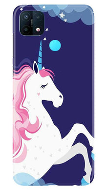 Unicorn Mobile Back Case for Oppo A15 (Design - 365)