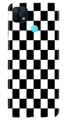 Black White Boxes Mobile Back Case for Oppo A15 (Design - 372)
