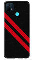 Black Red Pattern Mobile Back Case for Oppo A15 (Design - 373)