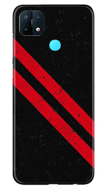 Black Red Pattern Mobile Back Case for Oppo A15 (Design - 373)