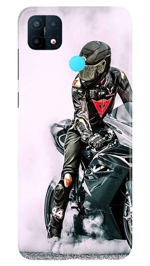Biker Mobile Back Case for Oppo A15 (Design - 383)