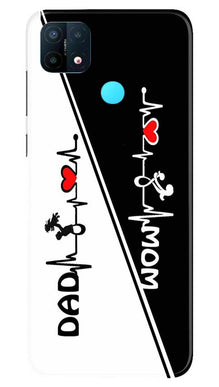 Love Mom Dad Mobile Back Case for Oppo A15 (Design - 385)