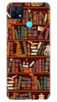 Book Shelf Mobile Back Case for Oppo A15 (Design - 390)