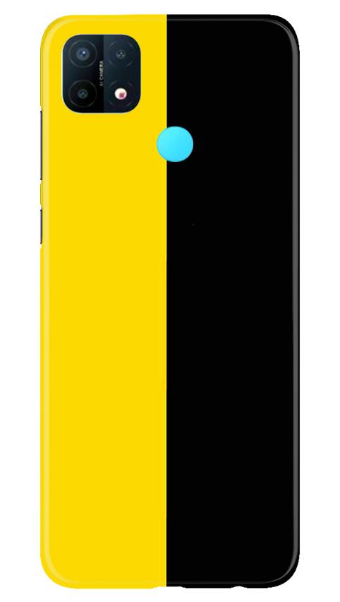 Black Yellow Pattern Mobile Back Case for Oppo A15 (Design - 397)