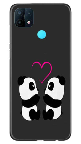 Panda Love Mobile Back Case for Oppo A15 (Design - 398)