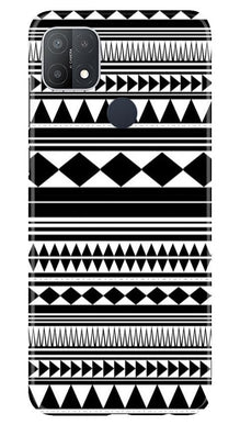 Black white Pattern Mobile Back Case for Oppo A15s (Design - 5)