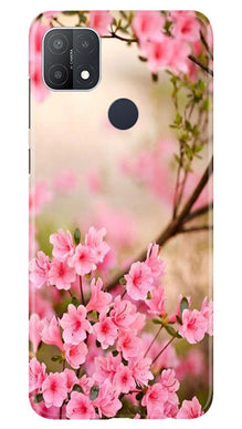 Pink flowers Mobile Back Case for Oppo A15s (Design - 69)