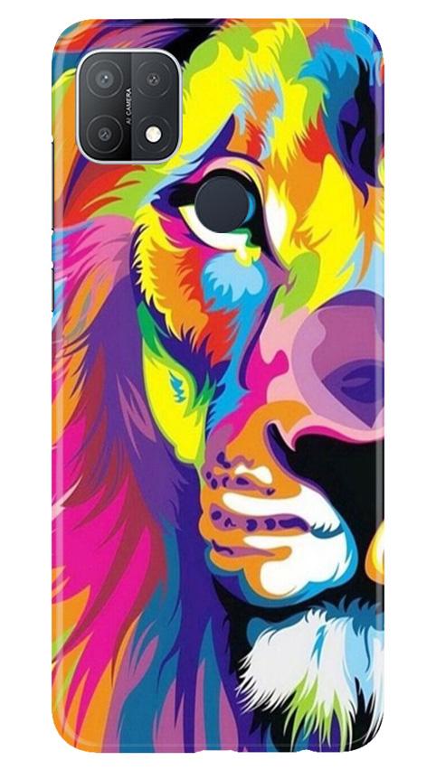 Colorful Lion Case for Oppo A15s  (Design - 110)