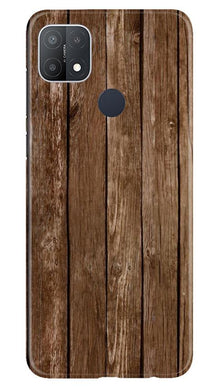Wooden Look Mobile Back Case for Oppo A15s  (Design - 112)