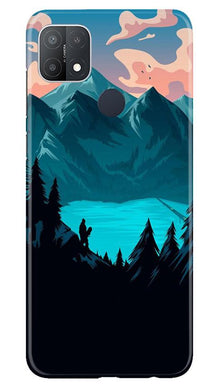 Mountains Mobile Back Case for Oppo A15s (Design - 186)