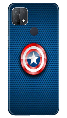 Captain America Shield Mobile Back Case for Oppo A15s (Design - 253)