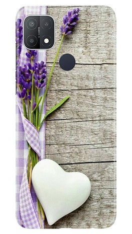 White Heart Case for Oppo A15s (Design No. 298)