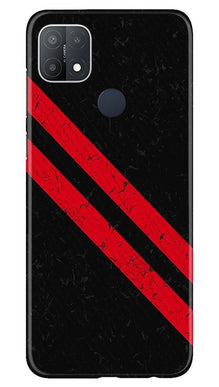 Black Red Pattern Mobile Back Case for Oppo A15s (Design - 373)