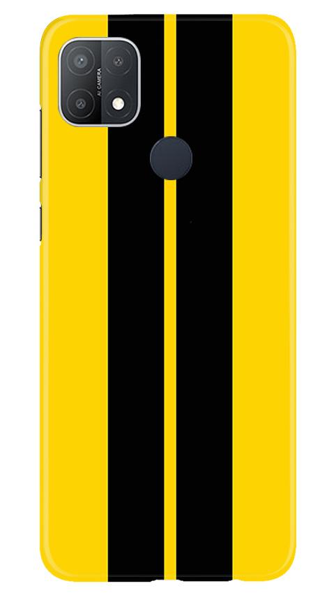 Black Yellow Pattern Mobile Back Case for Oppo A15s (Design - 377)