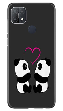 Panda Love Mobile Back Case for Oppo A15s (Design - 398)