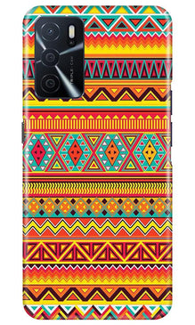 Zigzag line pattern Mobile Back Case for Oppo A16 (Design - 4)