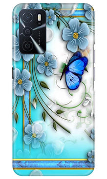 Blue Butterfly Mobile Back Case for Oppo A16 (Design - 21)