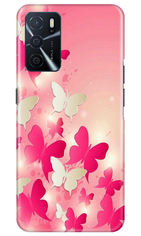 White Pick Butterflies Case for Oppo A16
