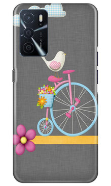 Sparron with cycle Mobile Back Case for Oppo A16 (Design - 34)