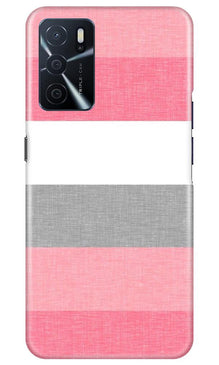 Pink white pattern Mobile Back Case for Oppo A16 (Design - 55)