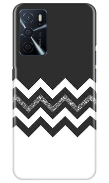 Black white Pattern2Mobile Back Case for Oppo A16 (Design - 83)