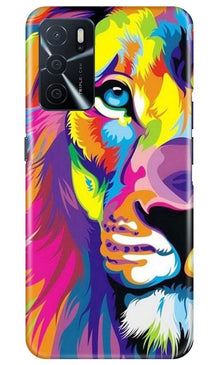 Colorful Lion Mobile Back Case for Oppo A16  (Design - 110)