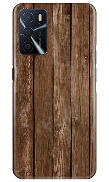 Wooden Look Mobile Back Case for Oppo A16  (Design - 112)