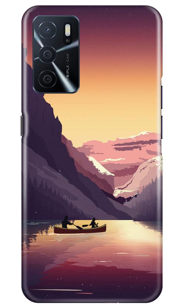 Mountains Boat Case for Oppo A16 (Design - 181)