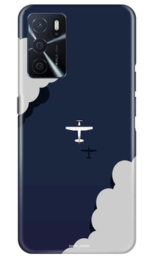 Clouds Plane Mobile Back Case for Oppo A16 (Design - 196)