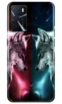Wolf fight Mobile Back Case for Oppo A16 (Design - 221)