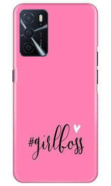 Girl Boss Pink Mobile Back Case for Oppo A16 (Design - 269)