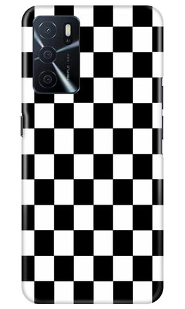 Black White Boxes Mobile Back Case for Oppo A16 (Design - 372)