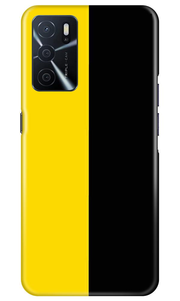 Black Yellow Pattern Mobile Back Case for Oppo A16 (Design - 397)