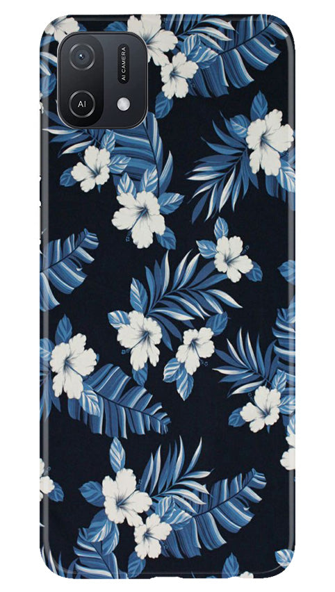 White flowers Blue Background2 Case for Oppo A16K