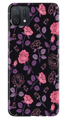Rose Black Background Mobile Back Case for Oppo A16K (Design - 27)