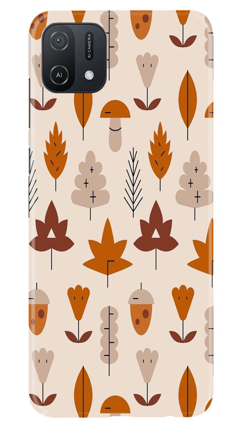 Leaf Pattern Art Case for Oppo A16K  (Design - 132)