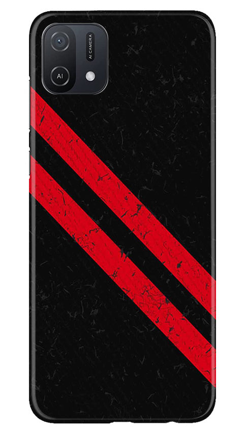 Black Red Pattern Mobile Back Case for Oppo A16K (Design - 332)