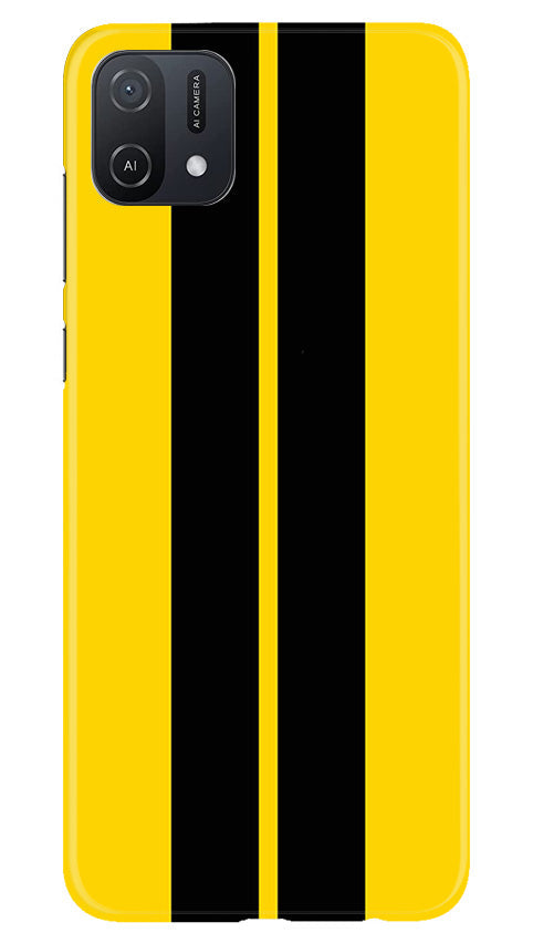 Black Yellow Pattern Mobile Back Case for Oppo A16K (Design - 336)