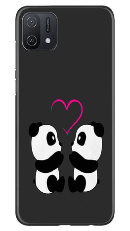 Panda Love Mobile Back Case for Oppo A16K (Design - 355)