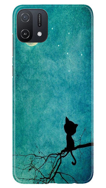 Moon cat Mobile Back Case for Oppo A16e (Design - 70)