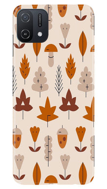 Leaf Pattern Art Mobile Back Case for Oppo A16e  (Design - 132)