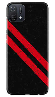 Black Red Pattern Mobile Back Case for Oppo A16e (Design - 332)